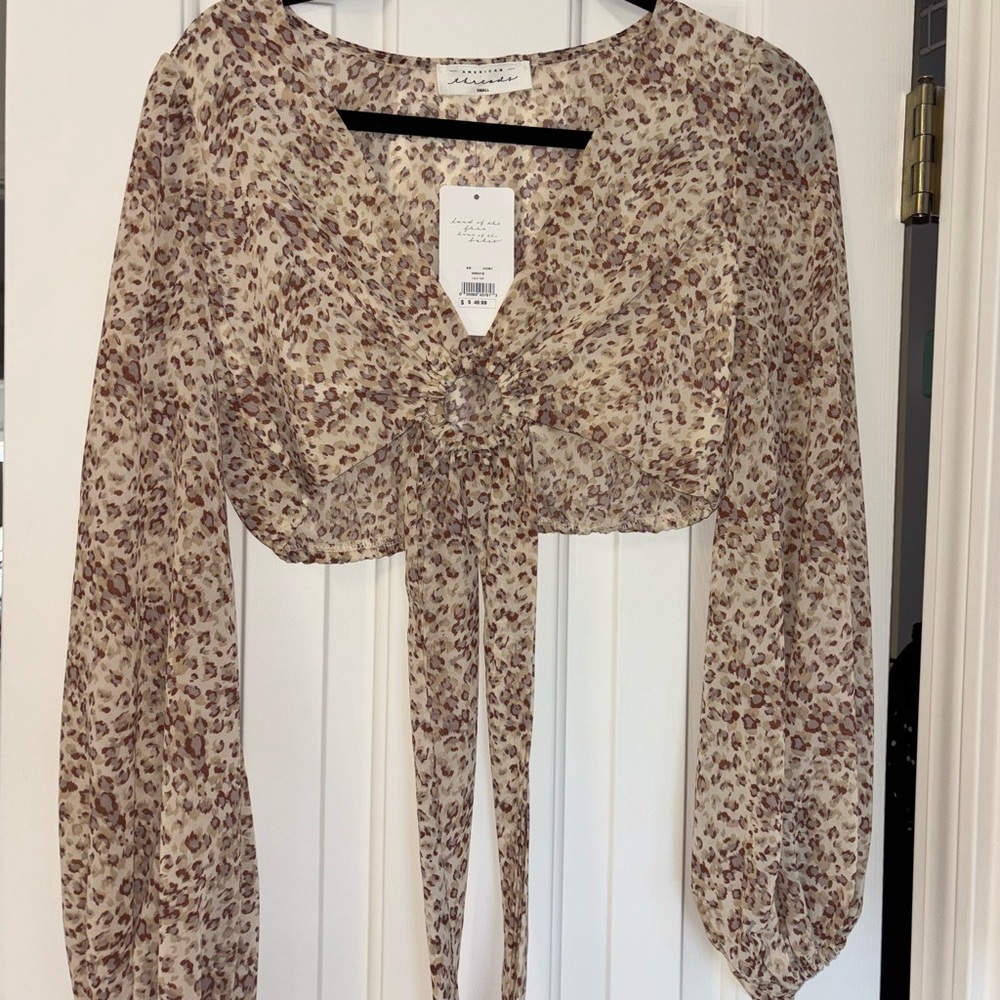 Long sleeve wraparound top